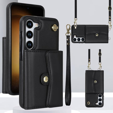RFID Card Slot Phone Case with Long Lanyard, For Samsung Galaxy S26+ 5G, For Samsung Galaxy S26 Ultra 5G, For Samsung Galaxy S26 5G, For Samsung Galaxy S25 5G, For Samsung Galaxy S25+ 5G, For Samsung Galaxy S25 Ultra 5G, For Samsung Galaxy S24 Ultra 5G...