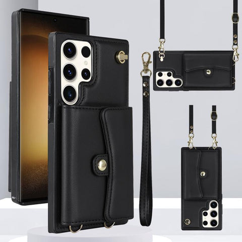 RFID Card Slot Phone Case with Long Lanyard, For Samsung Galaxy S26+ 5G, For Samsung Galaxy S26 Ultra 5G, For Samsung Galaxy S26 5G, For Samsung Galaxy S25 5G, For Samsung Galaxy S25+ 5G, For Samsung Galaxy S25 Ultra 5G, For Samsung Galaxy S24 Ultra 5G...