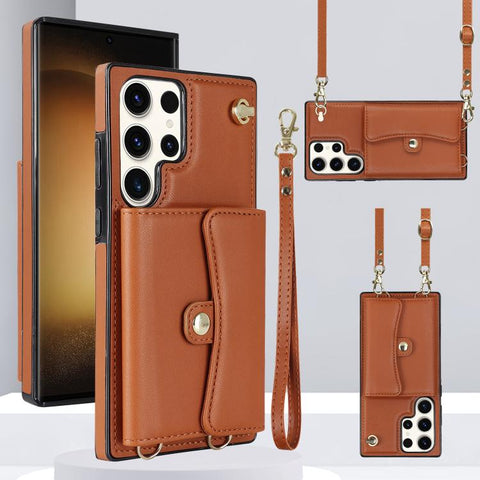 RFID Card Slot Phone Case with Long Lanyard, For Samsung Galaxy S26+ 5G, For Samsung Galaxy S26 Ultra 5G, For Samsung Galaxy S26 5G, For Samsung Galaxy S25 5G, For Samsung Galaxy S25+ 5G, For Samsung Galaxy S25 Ultra 5G, For Samsung Galaxy S24 Ultra 5G...