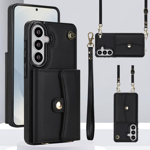 RFID Card Slot Phone Case with Long Lanyard, For Samsung Galaxy S26+ 5G, For Samsung Galaxy S26 Ultra 5G, For Samsung Galaxy S26 5G, For Samsung Galaxy S25 5G, For Samsung Galaxy S25+ 5G, For Samsung Galaxy S25 Ultra 5G, For Samsung Galaxy S24 Ultra 5G...