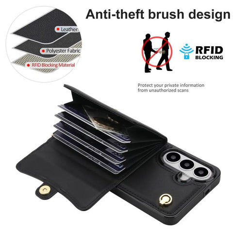 RFID Card Slot Phone Case with Long Lanyard, For Samsung Galaxy S26+ 5G, For Samsung Galaxy S26 Ultra 5G, For Samsung Galaxy S26 5G, For Samsung Galaxy S25 5G, For Samsung Galaxy S25+ 5G, For Samsung Galaxy S25 Ultra 5G, For Samsung Galaxy S24 Ultra 5G...