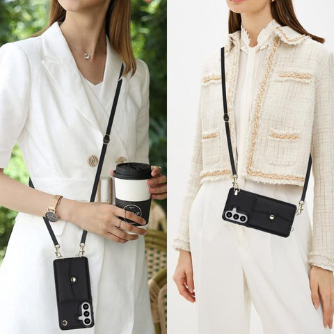 RFID Card Slot Phone Case with Long Lanyard, For Samsung Galaxy S26+ 5G, For Samsung Galaxy S26 Ultra 5G, For Samsung Galaxy S26 5G, For Samsung Galaxy S25 5G, For Samsung Galaxy S25+ 5G, For Samsung Galaxy S25 Ultra 5G, For Samsung Galaxy S24 Ultra 5G...