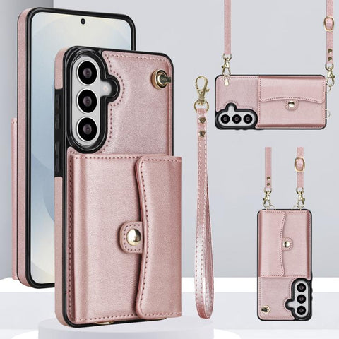 RFID Card Slot Phone Case with Long Lanyard, For Samsung Galaxy S26+ 5G, For Samsung Galaxy S26 Ultra 5G, For Samsung Galaxy S26 5G, For Samsung Galaxy S25 5G, For Samsung Galaxy S25+ 5G, For Samsung Galaxy S25 Ultra 5G, For Samsung Galaxy S24 Ultra 5G...