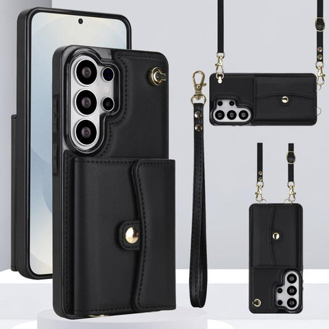 RFID Card Slot Phone Case with Long Lanyard, For Samsung Galaxy S26+ 5G, For Samsung Galaxy S26 Ultra 5G, For Samsung Galaxy S26 5G, For Samsung Galaxy S25 5G, For Samsung Galaxy S25+ 5G, For Samsung Galaxy S25 Ultra 5G, For Samsung Galaxy S24 Ultra 5G...