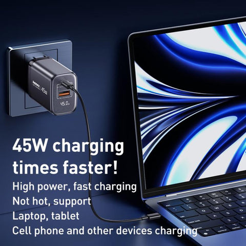 REMAX U2-AC 67W USB and Type-C GaN Digital Display Fast Charger, EU Plug, UK Plug
