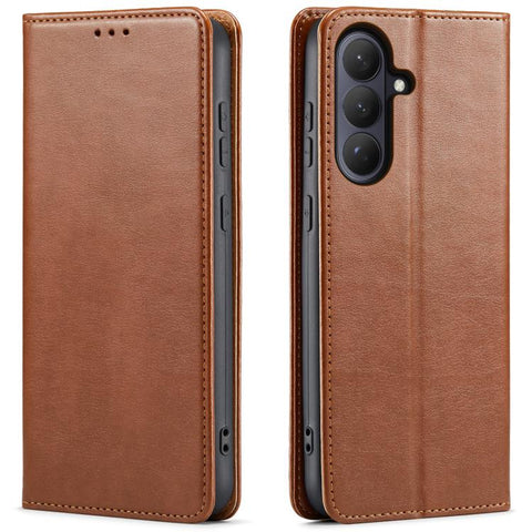 Fierre Shann PU Genuine Leather Texture Phone Case, For Samsung Galaxy S26+ 5G, For Samsung Galaxy S26 Ultra 5G, For Samsung Galaxy S26 5G, For Samsung Galaxy S25 Edge 5G, For Samsung Galaxy S25 5G, For Samsung Galaxy S25+ 5G                           ...