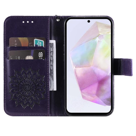 Embossed Sunflower Pattern Flip Leather Phone Case, For Samsung Galaxy A56 5G