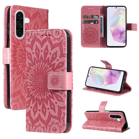 Embossed Sunflower Pattern Flip Leather Phone Case, For Samsung Galaxy A56 5G