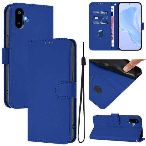 Skin Feel Solid Color Leather Phone Case with Lanyard, For Samsung Galaxy F06 5G / M06 5G, For Samsung Galaxy Xcover7 Pro
