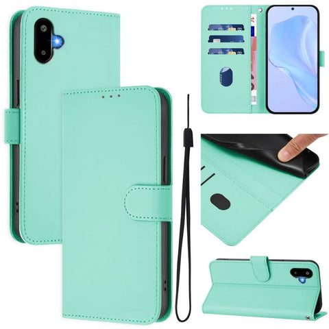 Skin Feel Solid Color Leather Phone Case with Lanyard, For Samsung Galaxy F06 5G / M06 5G, For Samsung Galaxy Xcover7 Pro