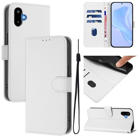 Skin Feel Solid Color Leather Phone Case with Lanyard, For Samsung Galaxy F06 5G / M06 5G, For Samsung Galaxy Xcover7 Pro