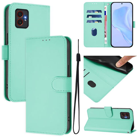 Skin Feel Solid Color Leather Phone Case with Lanyard, For Samsung Galaxy F06 5G / M06 5G, For Samsung Galaxy Xcover7 Pro
