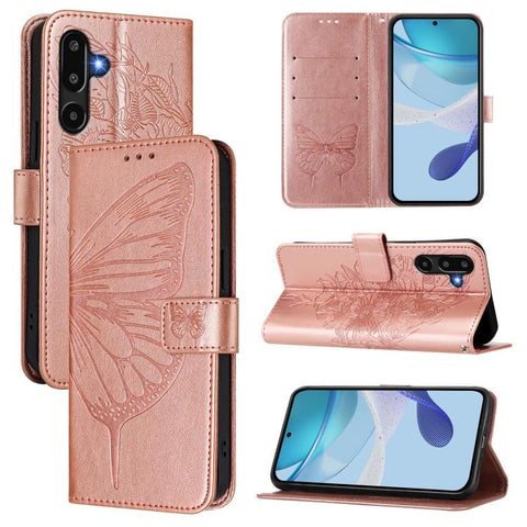 Embossed Butterfly Leather Phone Case, For Samsung Galaxy F16 5G Global, For Samsung Galaxy F06 5G / M06 5G