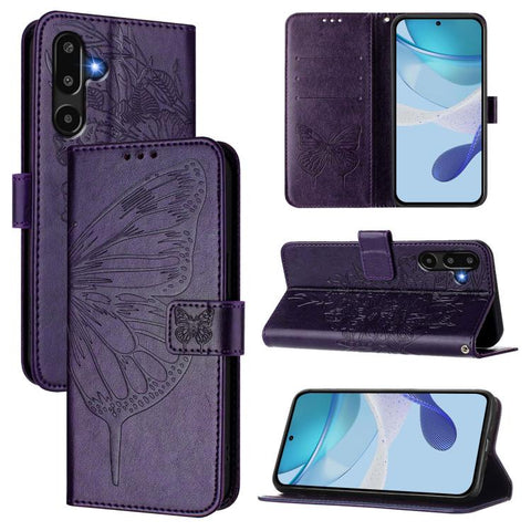 Embossed Butterfly Leather Phone Case, For Samsung Galaxy F16 5G Global, For Samsung Galaxy F06 5G / M06 5G