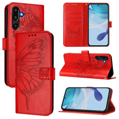 Embossed Butterfly Leather Phone Case, For Samsung Galaxy F16 5G Global, For Samsung Galaxy F06 5G / M06 5G