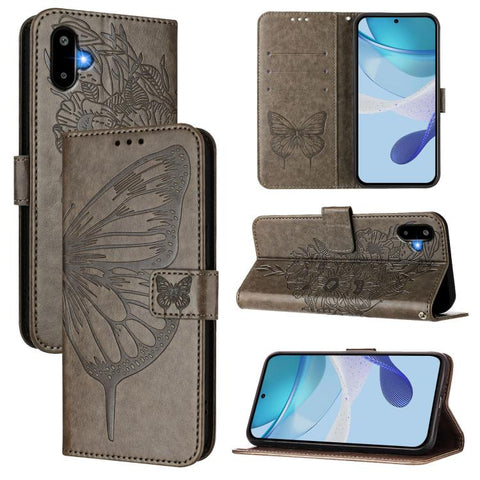 Embossed Butterfly Leather Phone Case, For Samsung Galaxy F16 5G Global, For Samsung Galaxy F06 5G / M06 5G