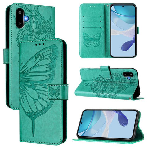Embossed Butterfly Leather Phone Case, For Samsung Galaxy F16 5G Global, For Samsung Galaxy F06 5G / M06 5G