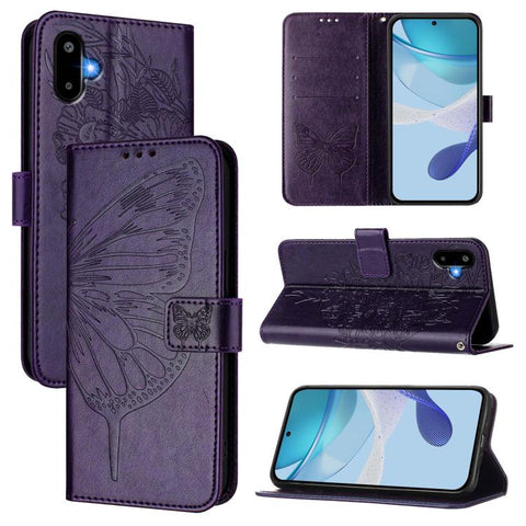 Embossed Butterfly Leather Phone Case, For Samsung Galaxy F16 5G Global, For Samsung Galaxy F06 5G / M06 5G