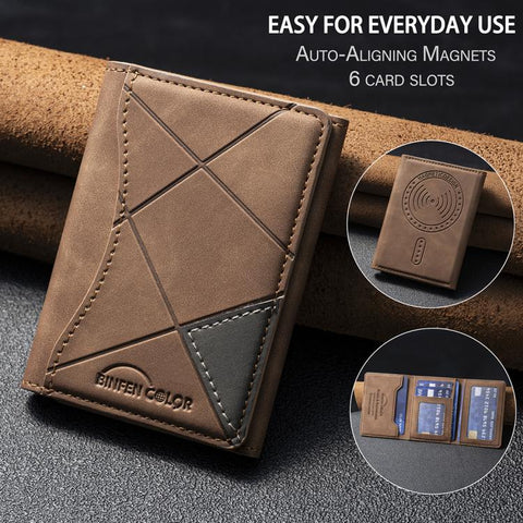 Prismatic Leather Horizontal Magnetic Wallet Card Bag Case