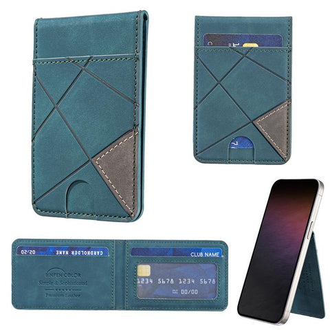 Prismatic Leather Vertical Magnetic Wallet Card Bag Case