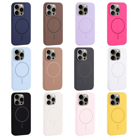 Large Hole Camera MagSafe Liquid Silicone Full Coverage Phone Case, For iPhone 16 Pro Max, For iPhone 16 Pro, For iPhone 16 Plus, For iPhone 16