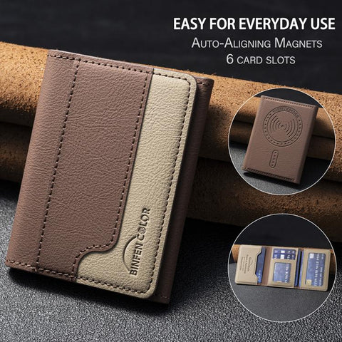 Color Matching Leather Horizontal Magnetic Wallet Card Bag Case