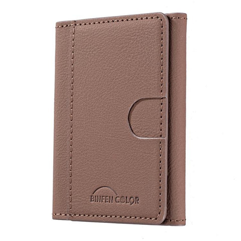 Solid Color Leather Horizontal Magnetic Wallet Card Bag Case