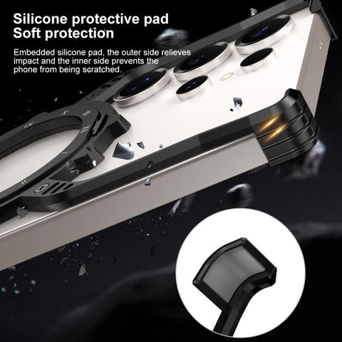 Mechanical Gear MagSafe Holder Borderless Metal Phone Case, For Samsung Galaxy S26 Ultra 5G, For Samsung Galaxy S25 Ultra 5G, For Samsung Galaxy S24 Ultra 5G, For Samsung Galaxy S23 Ultra 5G, For Samsung Galaxy S22 Ultra 5G