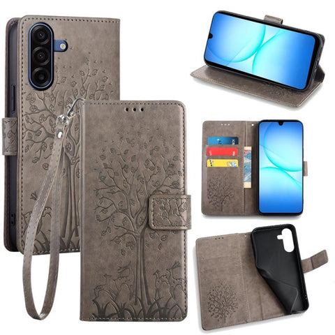 Tree & Deer Embossed Leather Phone Case, For Galaxy A57 5G, For Galaxy A37 5G, For Samsung Galaxy A17 5G, For Samsung Galaxy A56 5G