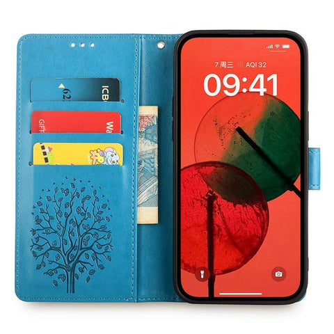 Tree & Deer Embossed Leather Phone Case, For Galaxy A57 5G, For Galaxy A37 5G, For Samsung Galaxy A17 5G, For Samsung Galaxy A56 5G