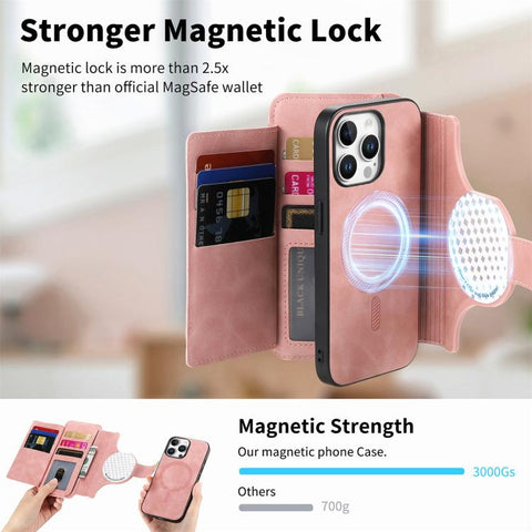 Ring Zipper Wallet RFID Blocking MagSafe Leather Phone Case, For iPhone 15 Pro, For iPhone 15 Plus, For iPhone 15, For iPhone 14 Plus, For iPhone 14, For iPhone 14 Pro