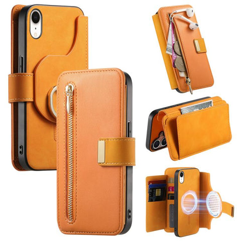 Ring Zipper Wallet RFID Blocking MagSafe Leather Phone Case, For iPhone 11 Pro Max, For iPhone 11, For iPhone 11 Pro, For iPhone X / XS, For iPhone XR, For iPhone XS Max