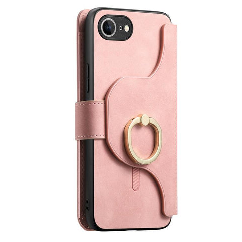 Ring Zipper Wallet RFID Blocking MagSafe Leather Phone Case, For iPhone 17e / 16e, For iPhone 16 Pro Max, For iPhone 16 Pro, For iPhone 16 Plus, For iPhone 16, For iPhone 15 Pro Max