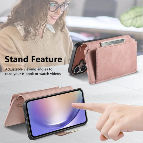 Ring Zipper Wallet RFID Blocking MagSafe Leather Phone Case, For Galaxy A36 5G, For Galaxy A16 4G / 5G, For Galaxy A55 5G, For Galaxy A54 5G