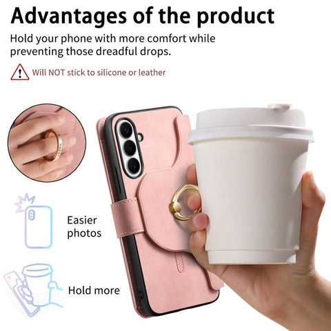 Ring Zipper Wallet RFID Blocking MagSafe Leather Phone Case, For Galaxy A36 5G, For Galaxy A16 4G / 5G, For Galaxy A55 5G, For Galaxy A54 5G
