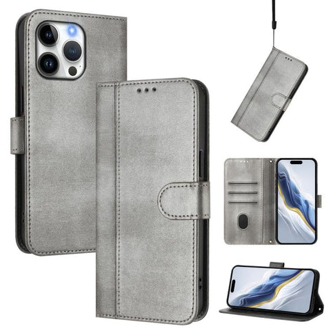 Line Splicing Buckle Retro Leather Phone Case, For iPhone 18 Pro / 17 Pro, For iPhone 18 Pro Max / 17 Pro Max, For iPhone 17e / 16e, For iPhone 17, For iPhone Air, For iPhone 16 Pro Max