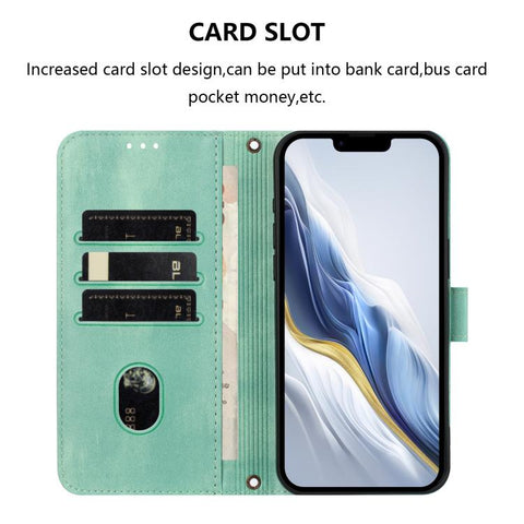Line Splicing Buckle Retro Leather Phone Case, For iPhone 15, For iPhone 14 Plus, For iPhone 14 / 13, For iPhone 14 Pro, For iPhone 14 Pro Max, For iPhone 7 / 8 / SE 2022