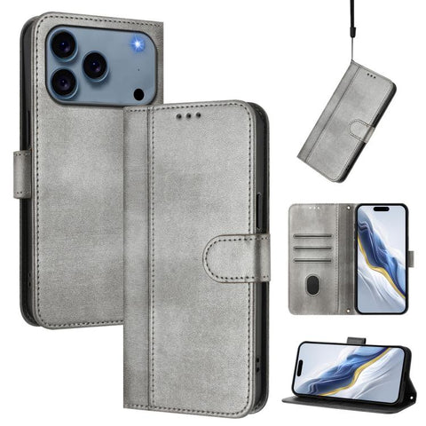 Line Splicing Buckle Retro Leather Phone Case, For iPhone 18 Pro / 17 Pro, For iPhone 18 Pro Max / 17 Pro Max, For iPhone 17e / 16e, For iPhone 17, For iPhone Air, For iPhone 16 Pro Max