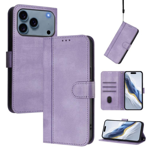Line Splicing Buckle Retro Leather Phone Case, For iPhone 18 Pro / 17 Pro, For iPhone 18 Pro Max / 17 Pro Max, For iPhone 17e / 16e, For iPhone 17, For iPhone Air, For iPhone 16 Pro Max