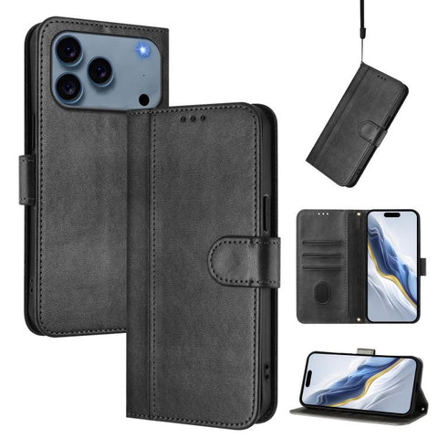 Line Splicing Buckle Retro Leather Phone Case, For iPhone 18 Pro / 17 Pro, For iPhone 18 Pro Max / 17 Pro Max, For iPhone 17e / 16e, For iPhone 17, For iPhone Air, For iPhone 16 Pro Max
