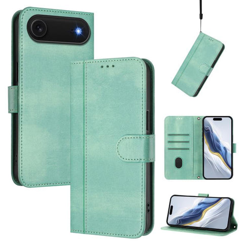 Line Splicing Buckle Retro Leather Phone Case, For iPhone 18 Pro / 17 Pro, For iPhone 18 Pro Max / 17 Pro Max, For iPhone 17e / 16e, For iPhone 17, For iPhone Air, For iPhone 16 Pro Max