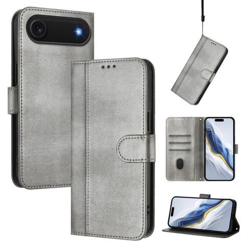 Line Splicing Buckle Retro Leather Phone Case, For iPhone 18 Pro / 17 Pro, For iPhone 18 Pro Max / 17 Pro Max, For iPhone 17e / 16e, For iPhone 17, For iPhone Air, For iPhone 16 Pro Max
