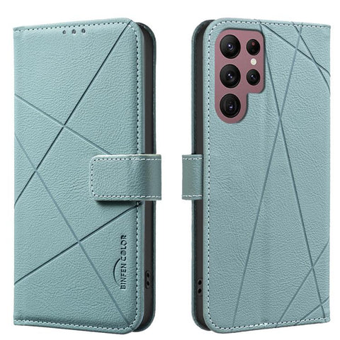 Geometric Pattern RFID Leather Phone Case, For Samsung Galaxy S22 5G, For Samsung Galaxy S21 FE 5G, For Samsung Galaxy S21 5G, For Samsung Galaxy S21+ 5G, For Samsung Galaxy S21 Ultra 5G
