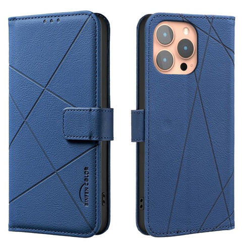Geometric Pattern RFID Leather Phone Case, For iPhone 6 / 7 / 8 / SE, For iPhone 13 Pro Max, For iPhone 13 Pro, For iPhone 12 / 12 Pro, For iPhone 12 Pro Max, For iPhone 11 Pro Max, For iPhone 11, For iPhone 11 Pro
