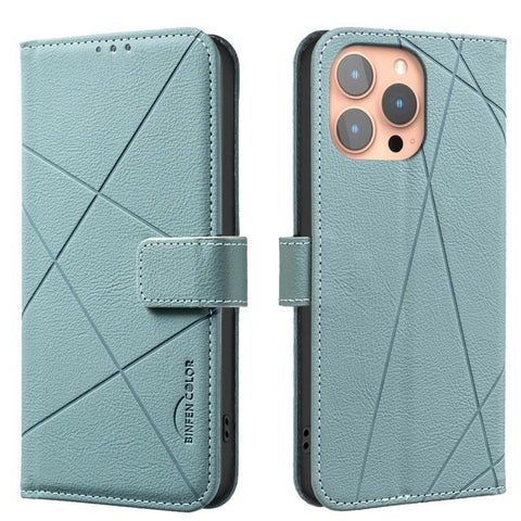 Geometric Pattern RFID Leather Phone Case, For iPhone 6 / 7 / 8 / SE, For iPhone 13 Pro Max, For iPhone 13 Pro, For iPhone 12 / 12 Pro, For iPhone 12 Pro Max, For iPhone 11 Pro Max, For iPhone 11, For iPhone 11 Pro