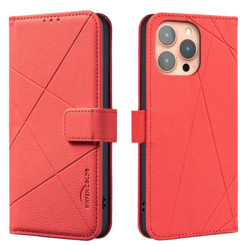 Geometric Pattern RFID Leather Phone Case, For iPhone 6 / 7 / 8 / SE, For iPhone 13 Pro Max, For iPhone 13 Pro, For iPhone 12 / 12 Pro, For iPhone 12 Pro Max, For iPhone 11 Pro Max, For iPhone 11, For iPhone 11 Pro