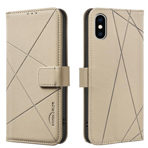 Geometric Pattern RFID Leather Phone Case, For iPhone XR, For iPhone XS Max, For iPhone 6 Plus / 7 Plus / 8 Plus