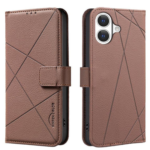 Geometric Pattern RFID Leather Phone Case, For iPhone 18 Pro/17 Pro, For iPhone 18 Pro Max/17 Pro Max, For iPhone 16e / 17e, For iPhone 17, For iPhone Air, For iPhone 16 Pro Max, For iPhone 16 Pro, For iPhone 16 Plus