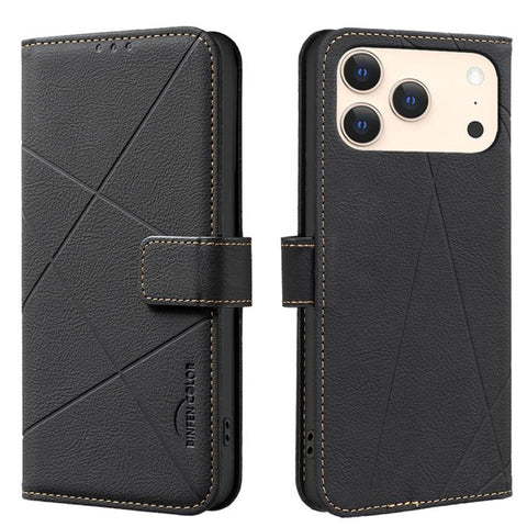 Geometric Pattern RFID Leather Phone Case, For iPhone 18 Pro/17 Pro, For iPhone 18 Pro Max/17 Pro Max, For iPhone 16e / 17e, For iPhone 17, For iPhone Air, For iPhone 16 Pro Max, For iPhone 16 Pro, For iPhone 16 Plus