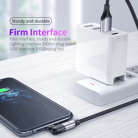 2.4A USB to 8 Pin 180 Degree Rotating Elbow Charging Cable, 1.2m 8 Pin, 2m 8 Pin